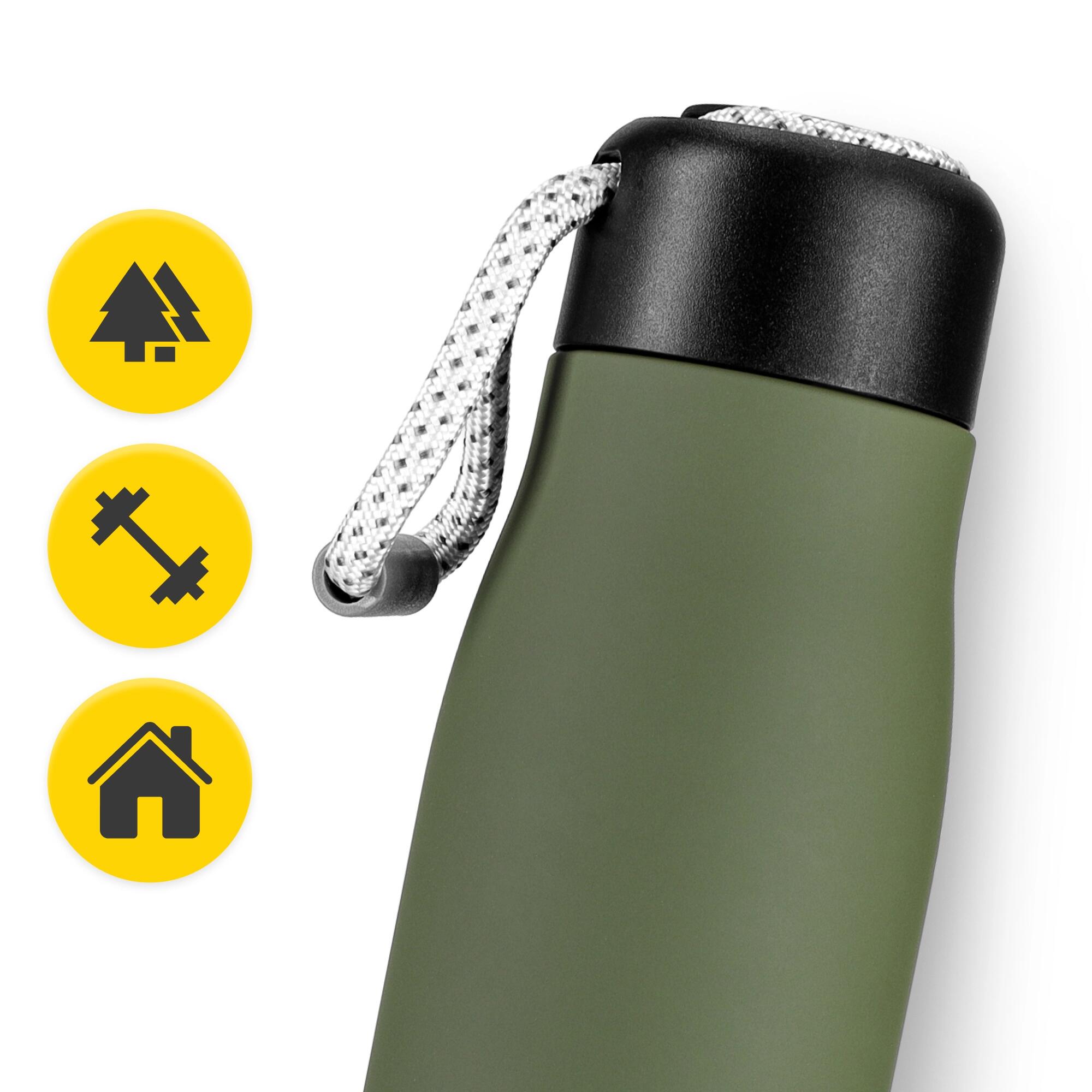 Thermoflasche 540 ml Grün – auslaufsicher mit Schlaufe 6/7