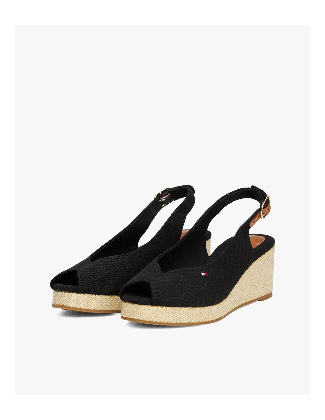 Alpargatas con cuña Tommy Hilfiger en color BDS-Negro 3/5