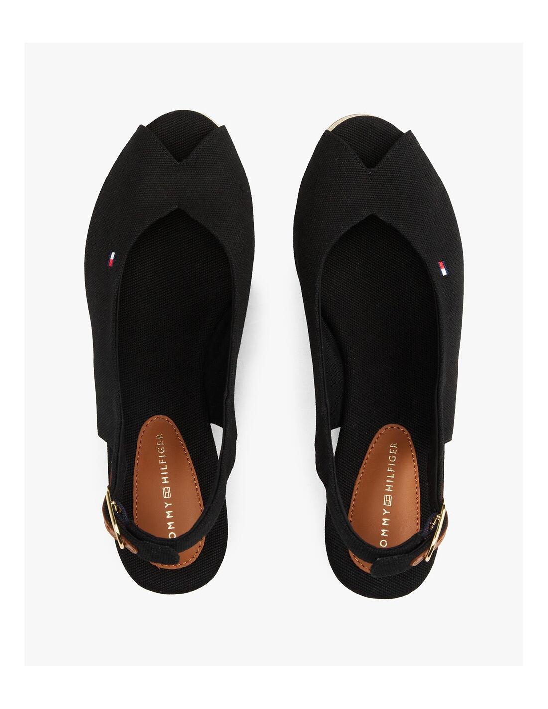Alpargatas con cuña Tommy Hilfiger en color BDS-Negro 4/5