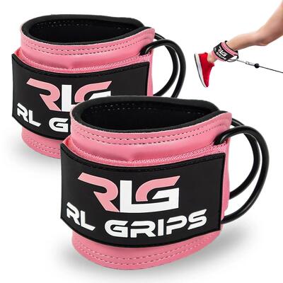 Set van 2 enkelbanden voor kabelmachine - verstelbare enkel straps roze