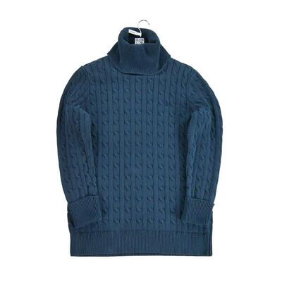 Seconda Mano - Maglione blu navy a maglia ritorta da uomo - Stato eccellente