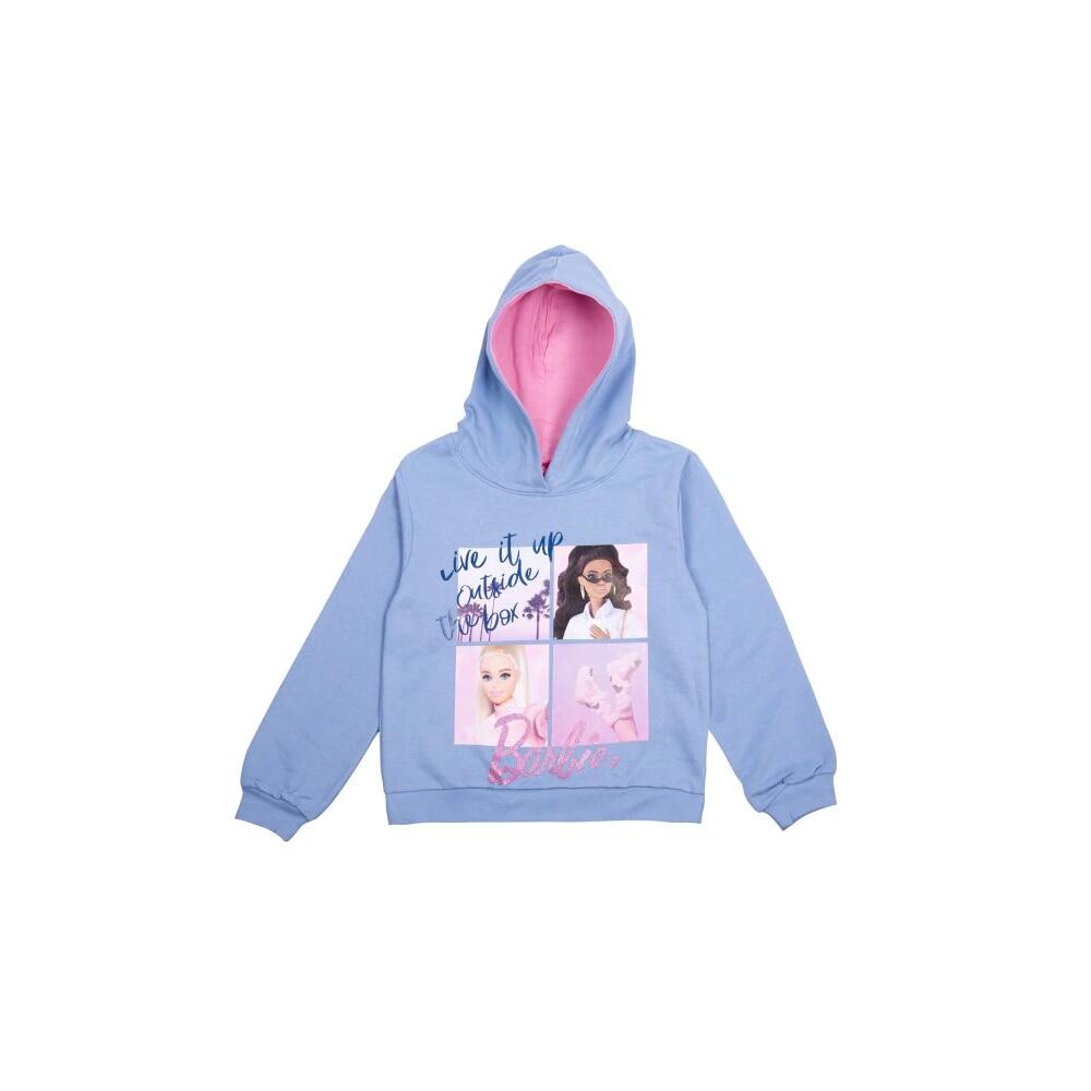 Hanorac copii cu gluga, albastru, 100% bumbac, Barbie