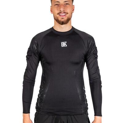 Maglia intima a compressione nera a maniche lunghe da portiere