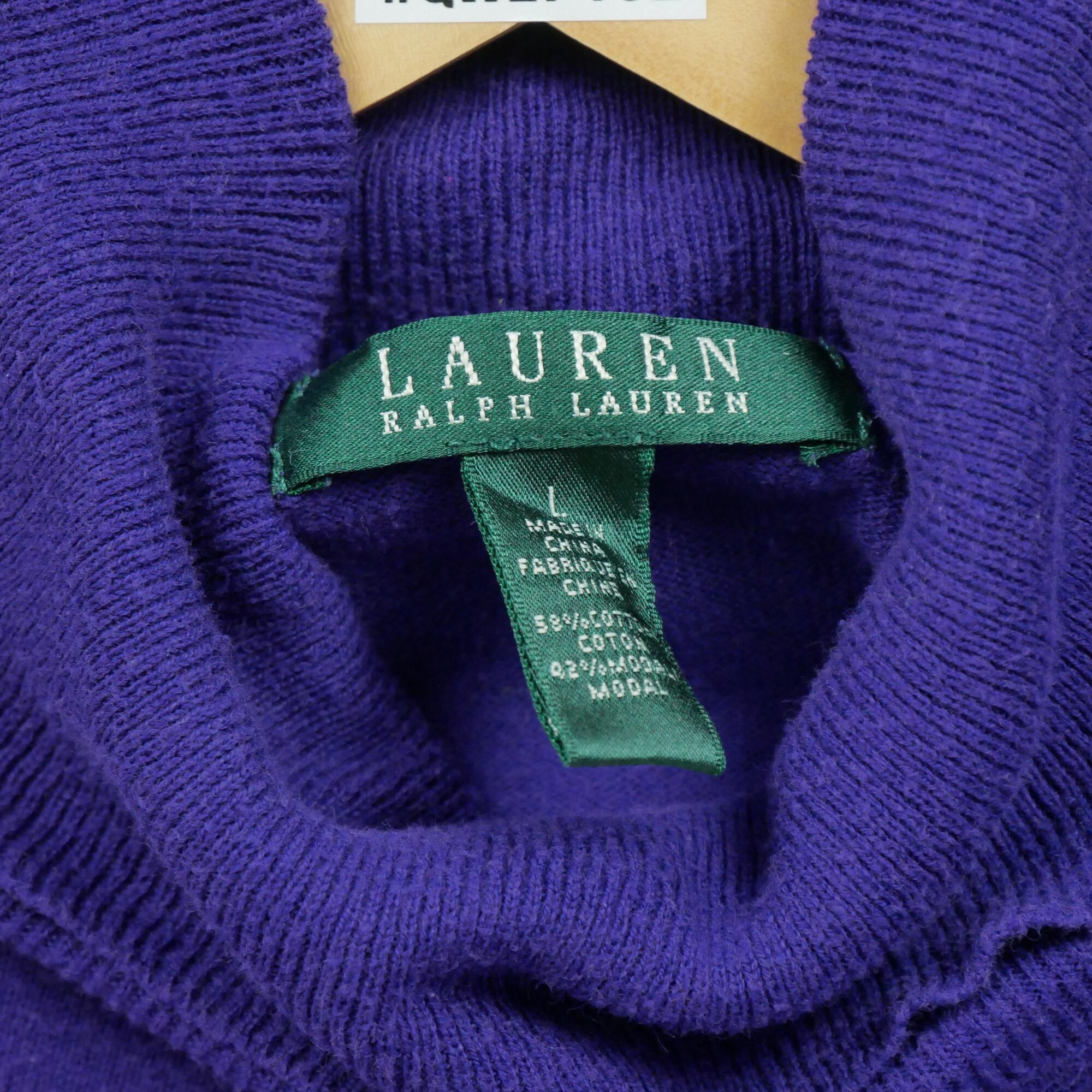 Segunda Vida - Suéter de gola alta roxo para mulheres - Como novo 6/7