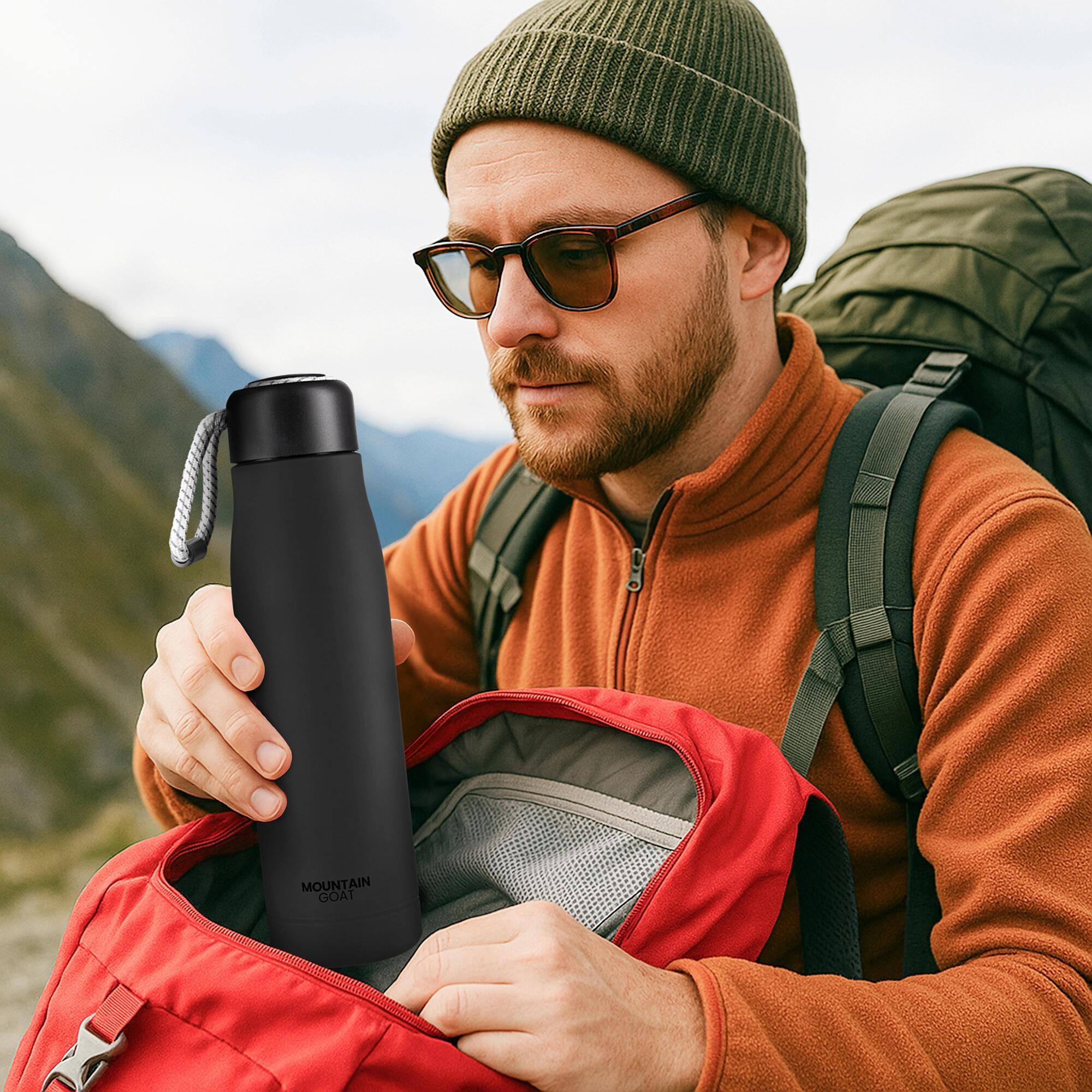 Thermoflasche 540 ml Schwarz – isoliert & auslaufsicher 6/7