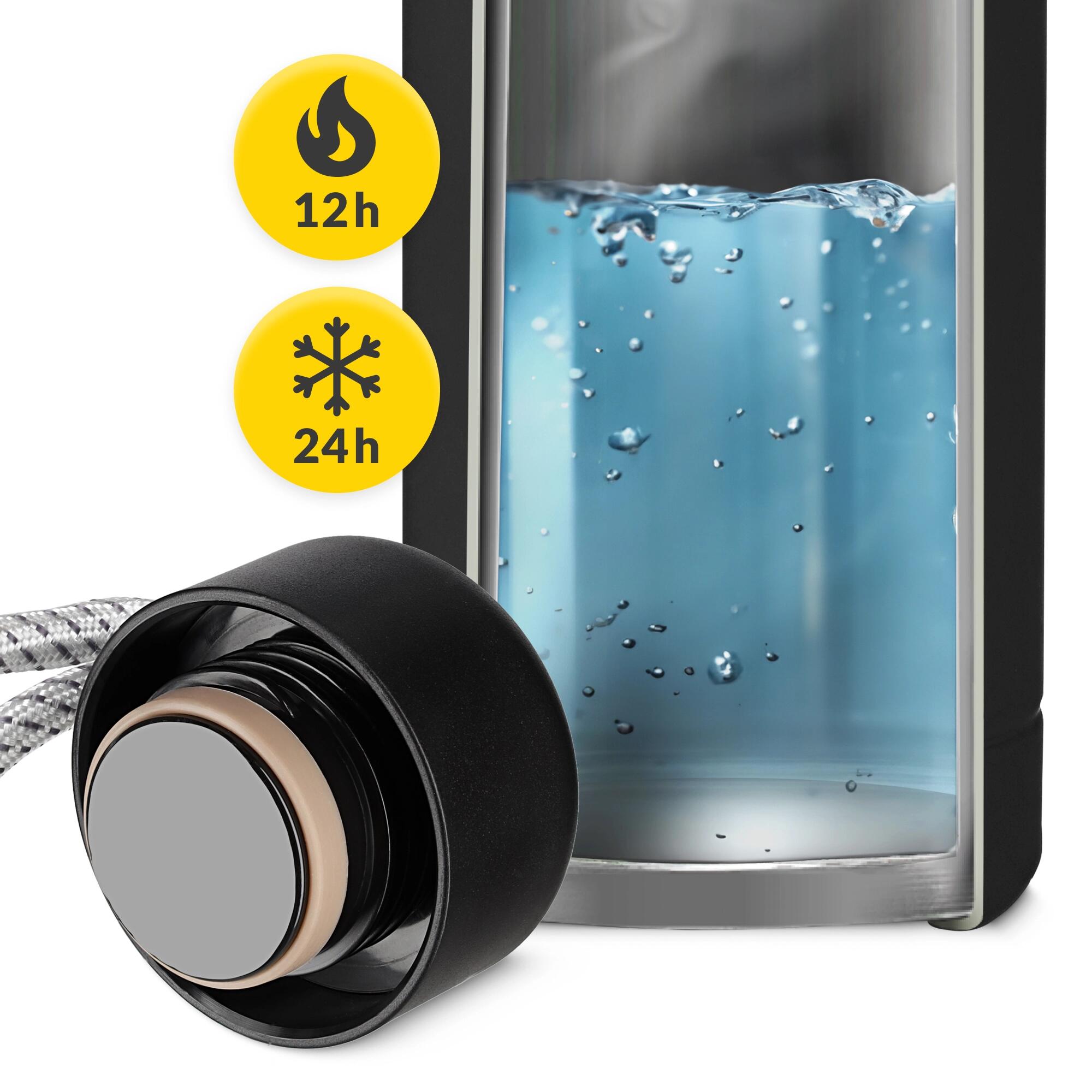 Thermoflasche 540 ml Schwarz – isoliert & auslaufsicher 2/7