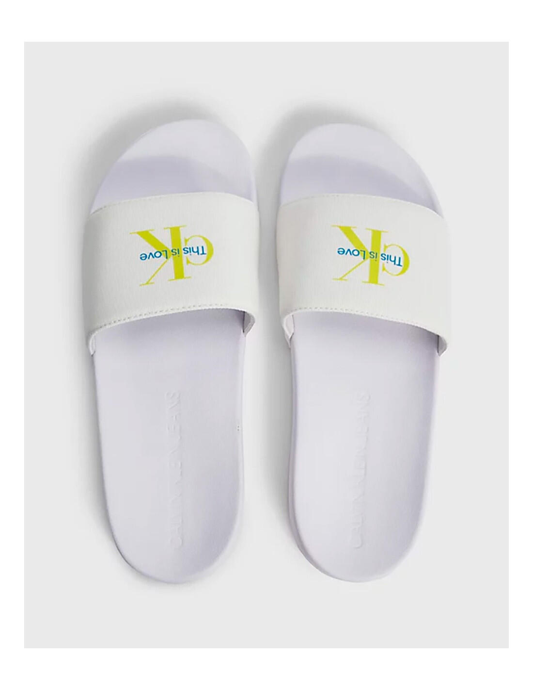 Chanclas Calvin Klein en color YBR-Blanco 4/5