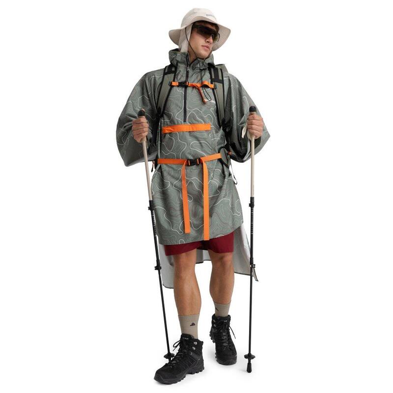 Poncho impermeabil de ploaie pentru Rinjani Green Verde