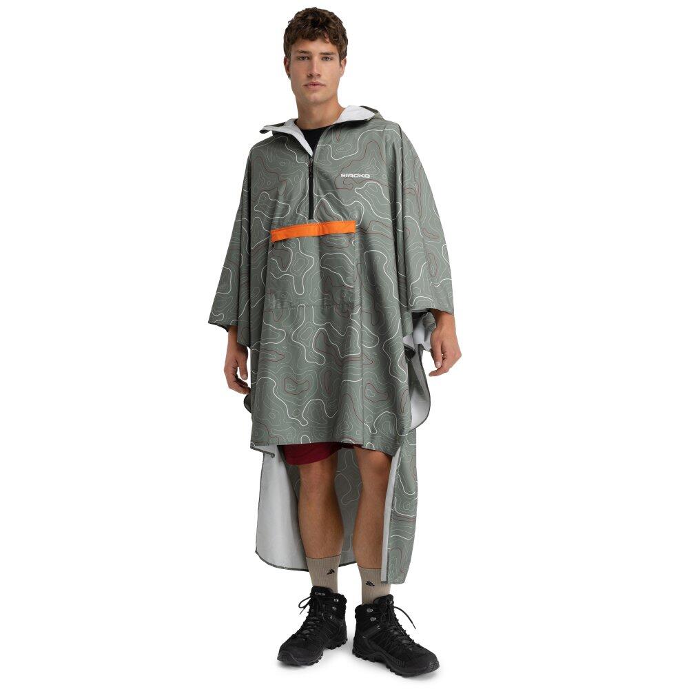 SIROKO Herren und Damen Wandern Wasserdichter Wander-Regenponcho Rinjani Green Grün