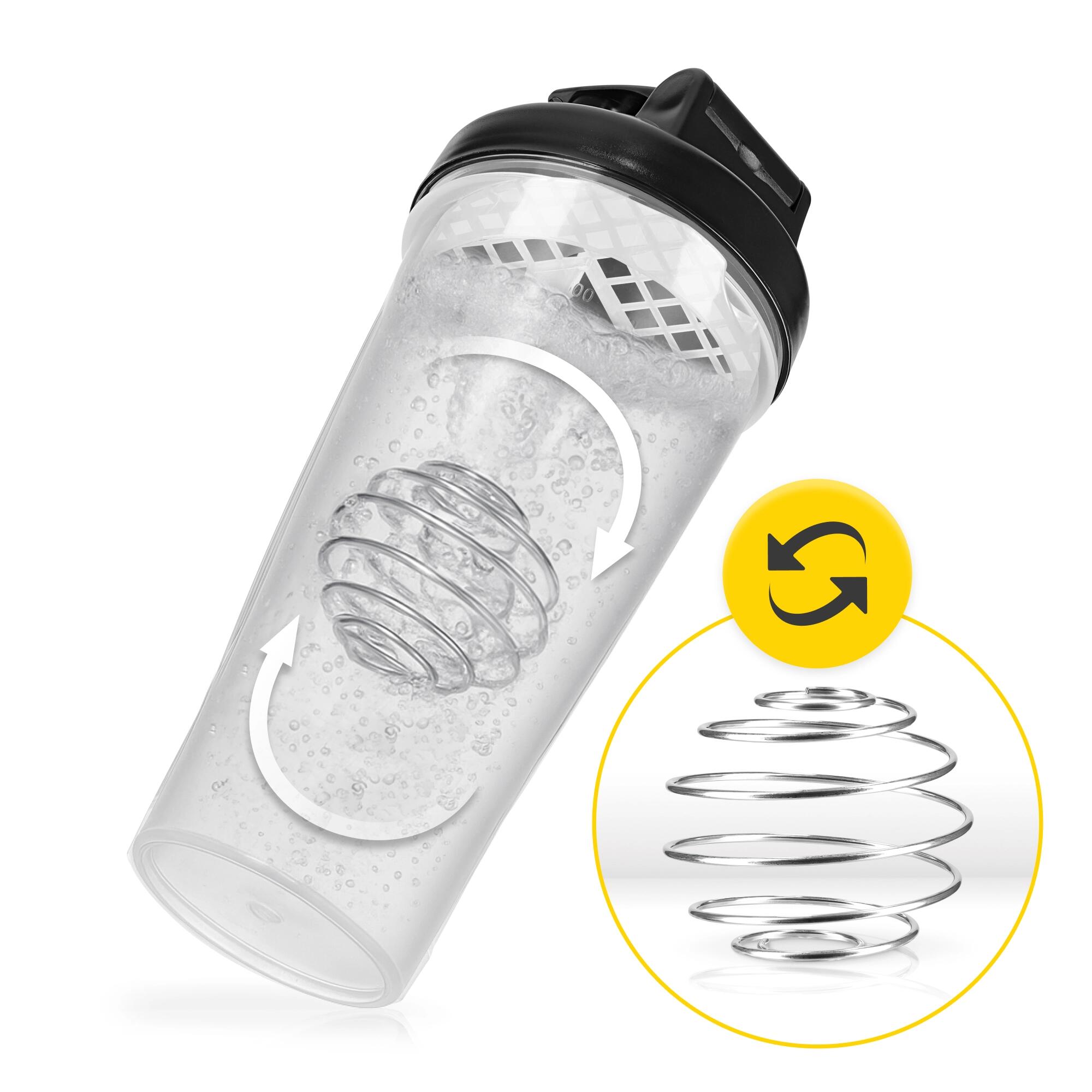 Shaker sportowy PRO do odżywek z siateczką 650 ml