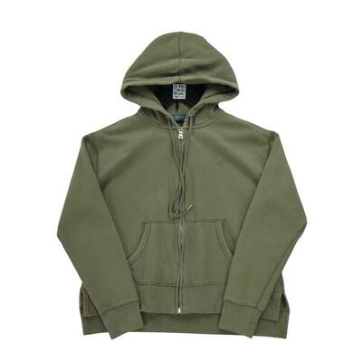 Tweedehands - dames volledige rits khaki hoodie - als nieuw