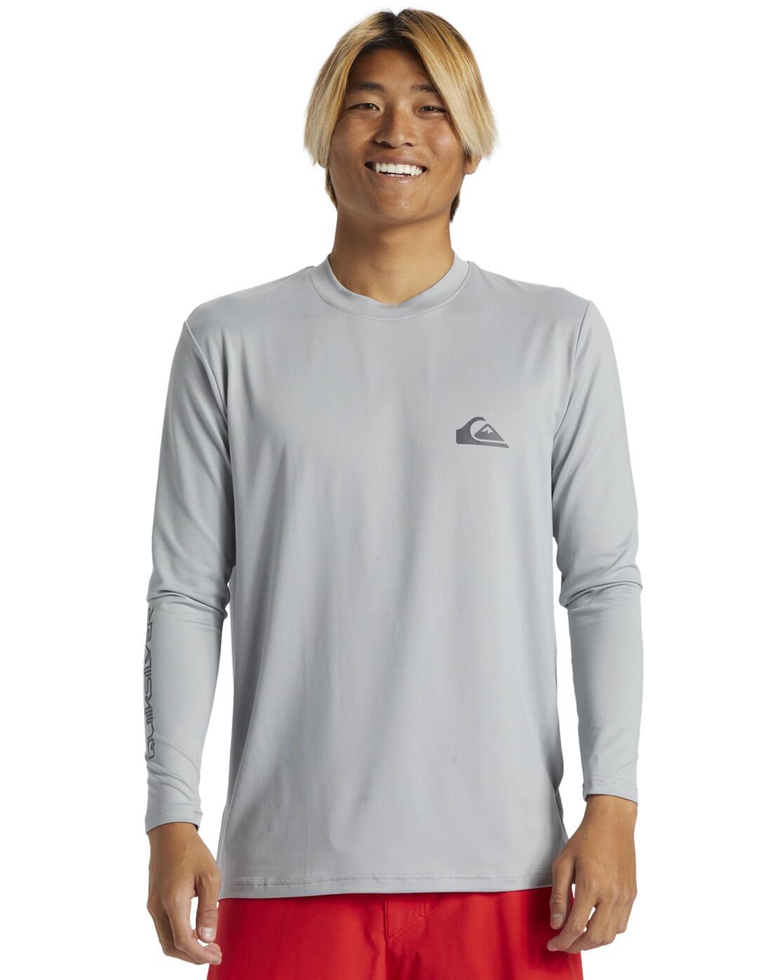 T-shirt de surf à manches longues UPF50 EVERYDAY SURF Gris Homme 3/4