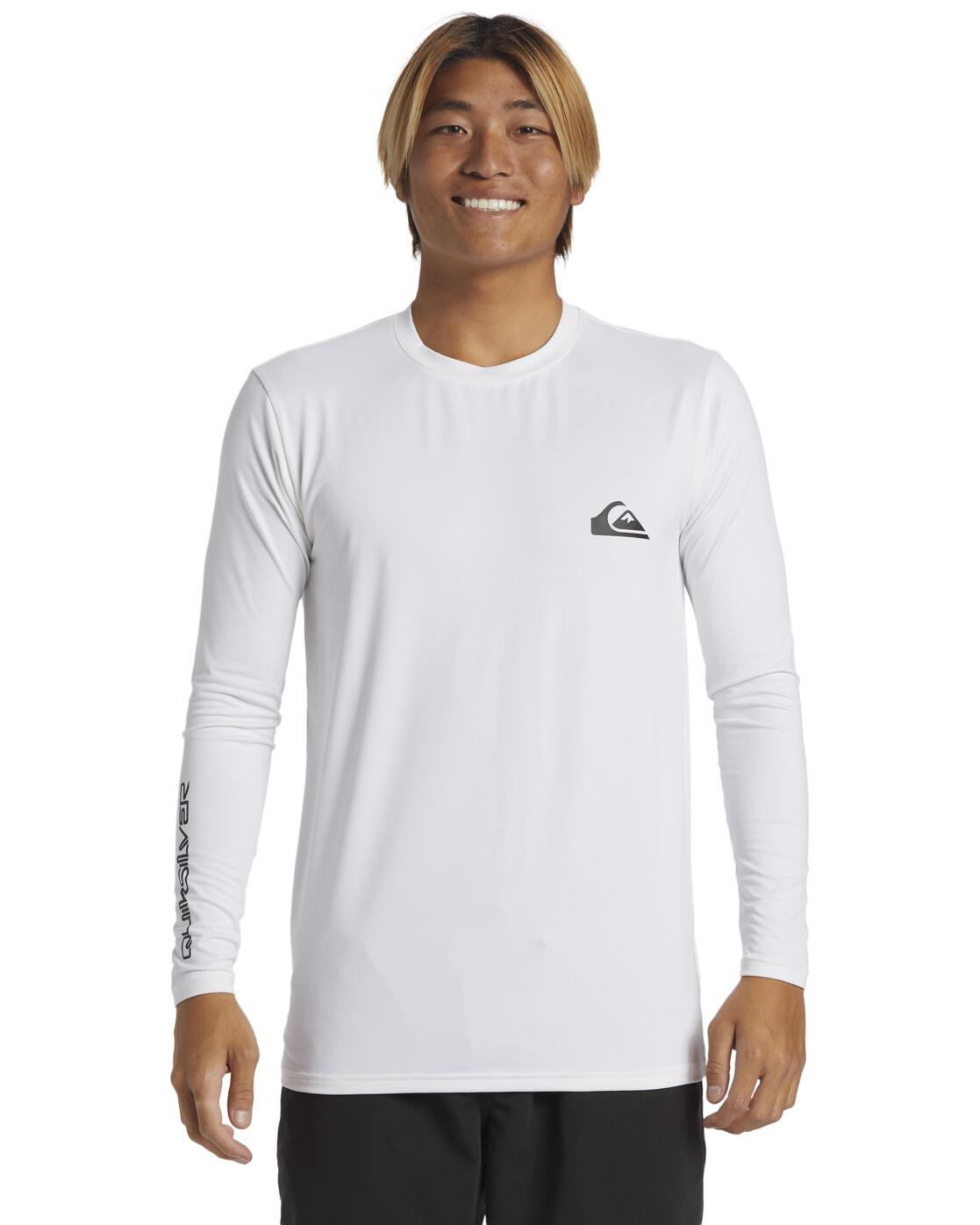 T-shirt de surf à manches longues UPF50 EVERYDAY SURF Blanc Homme 3/4