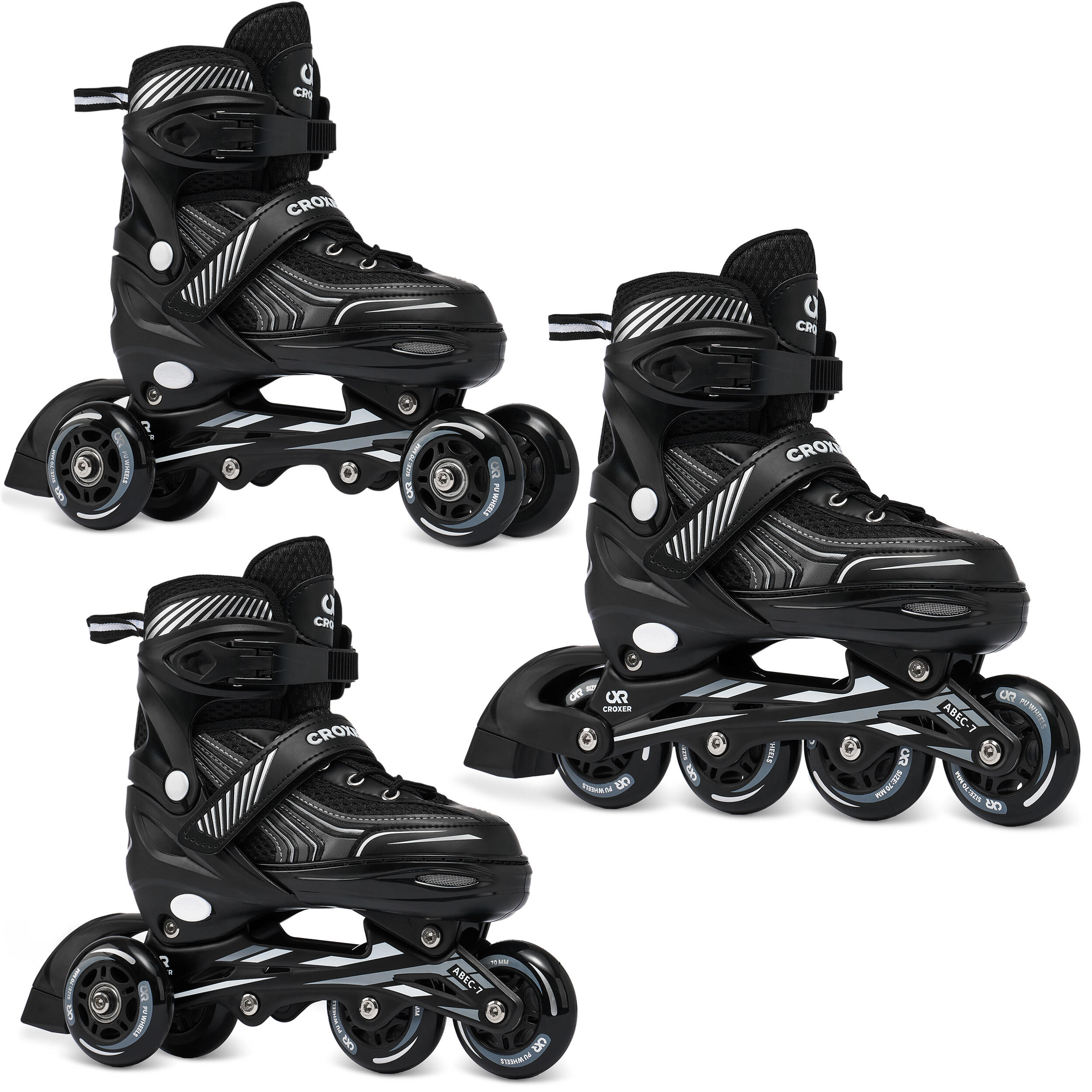 CROXER - Retro rolschaatsen voor kinderen en volwassenen - ABEC-7 lagers, PU wielen - Lea Mint/Pink, 35 (22 cm