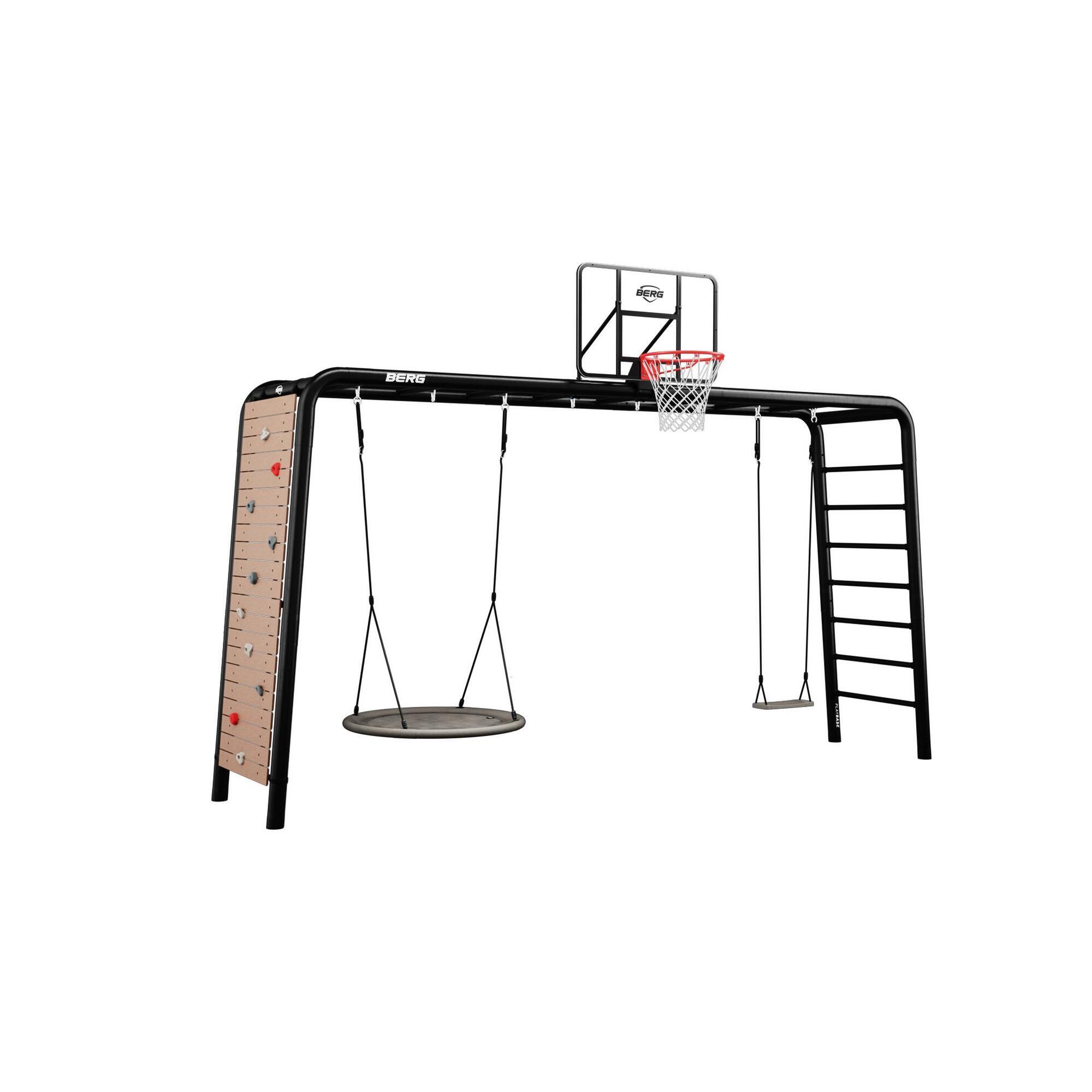 Berg - Playbase Extra Large + Ultimate Set, Mur, Balançoire Nid, Classique & Panier - Aire De Jeu - Noir - Decathlon