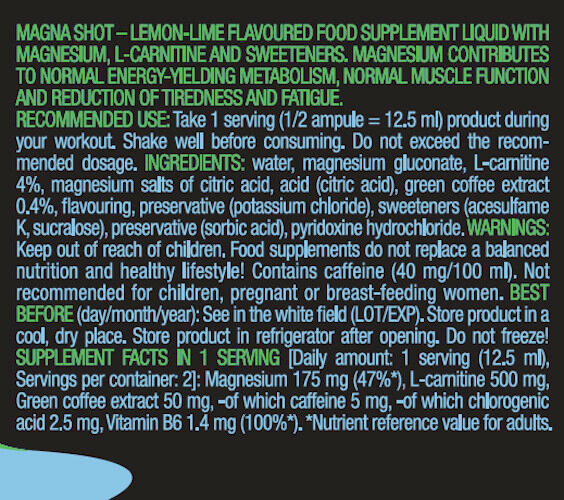 Magnésium - Magna Shot - Citron et Citron Vert Pack de 20 3/4