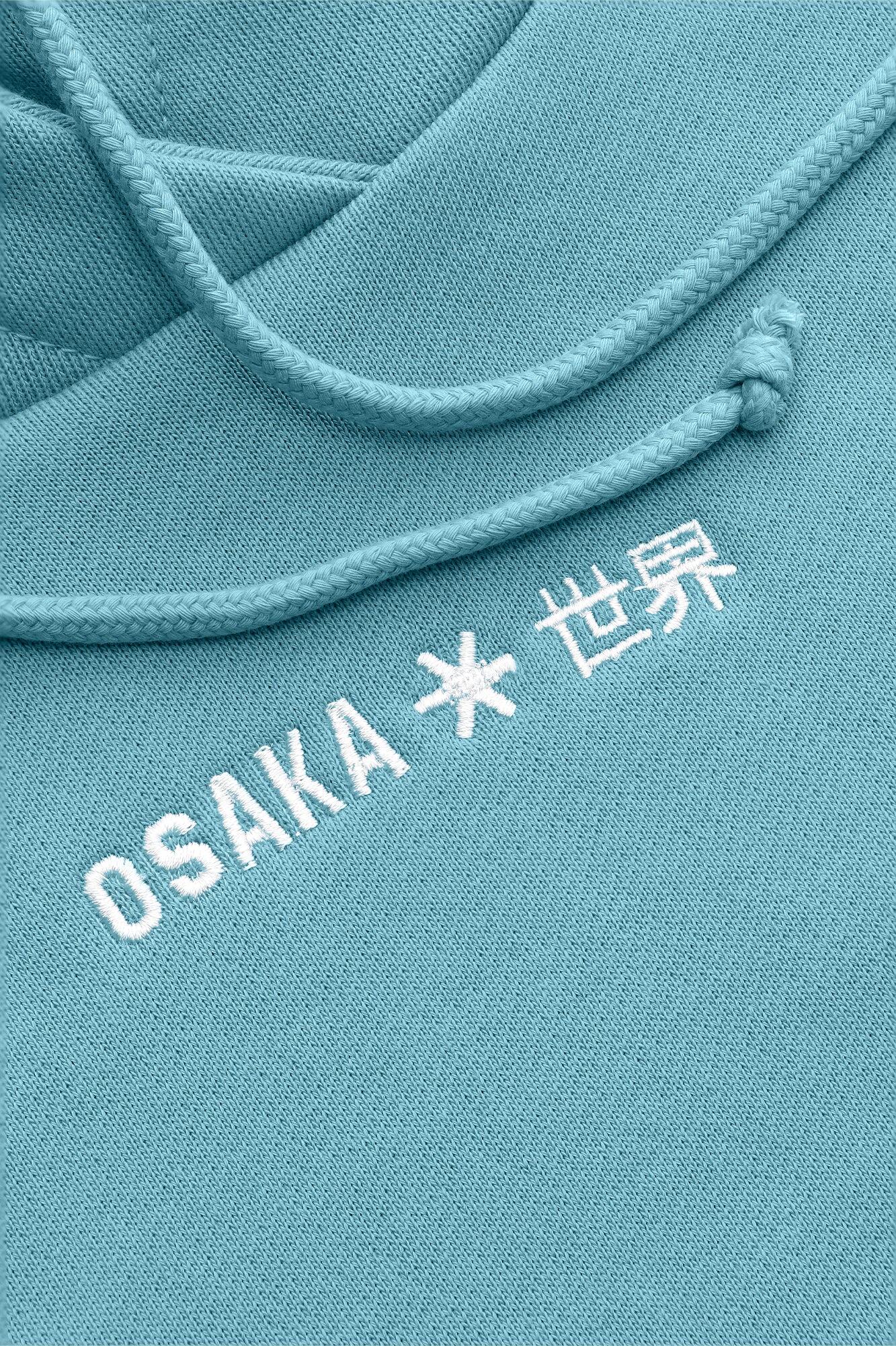 Sweat à capuche unisexe Signature Osaka | Bleu Caroline 5/6