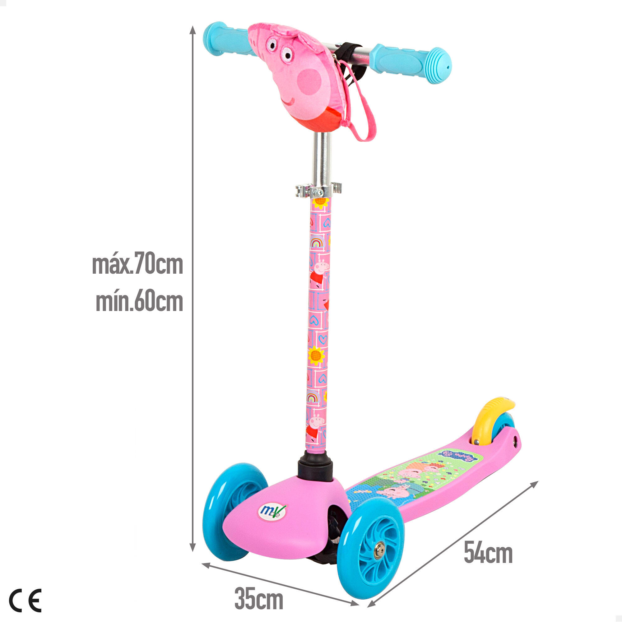 Peppa Pig Monopattino per bambini a 3 ruote di con tasca 4/7