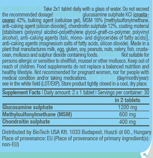 Glucosamine/Chondroïtine - MSM Chondroitin Glucosamine - 60 Comprimés 3/5