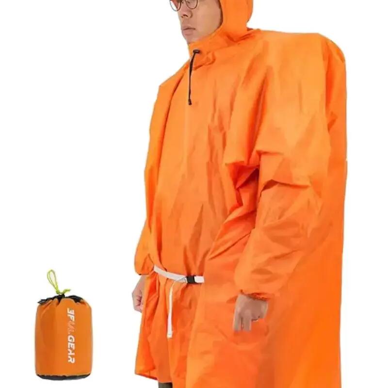 3F UL Sleeved Rain Jacket 15D Rain Poncho