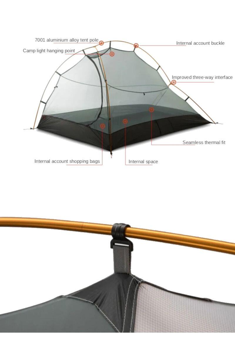 Tenda Trekking Zhengtu 2 3S 2 Posti 3/4