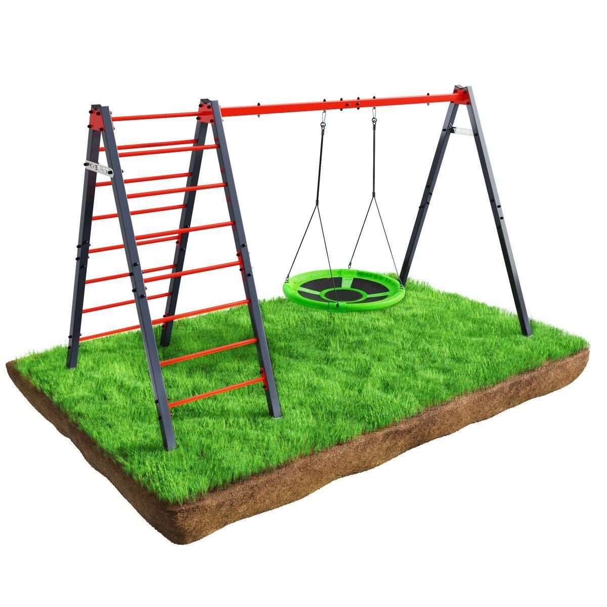 Balançoire avec portique de jeux 3/7