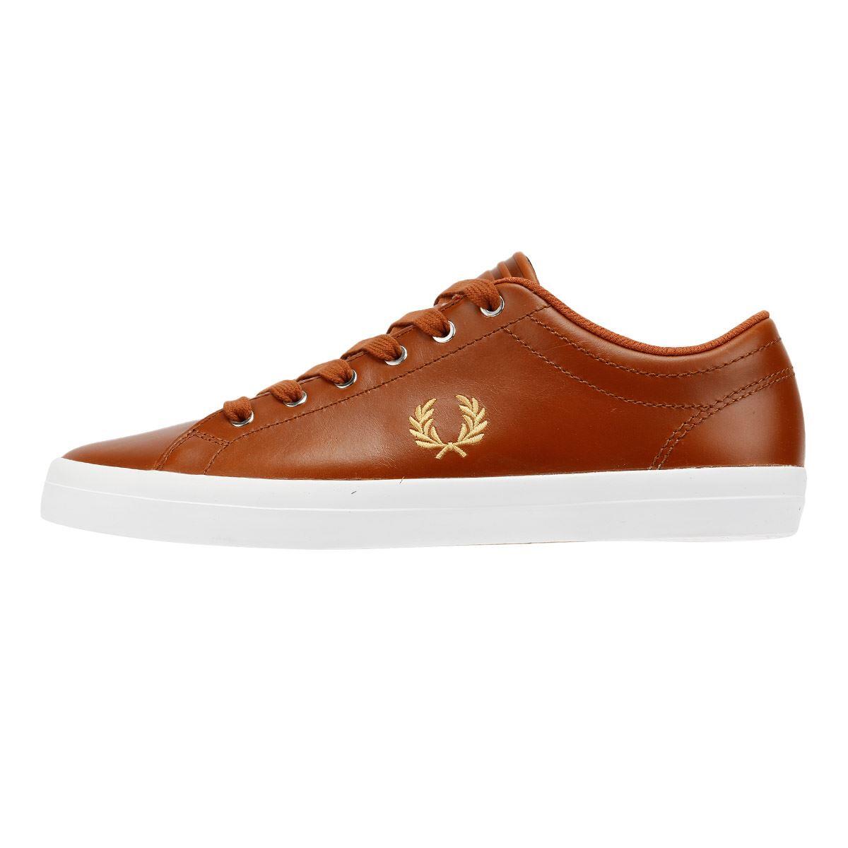 Baskets Fred Perry Modèle Baseline Leather Couleur Marron 6/6