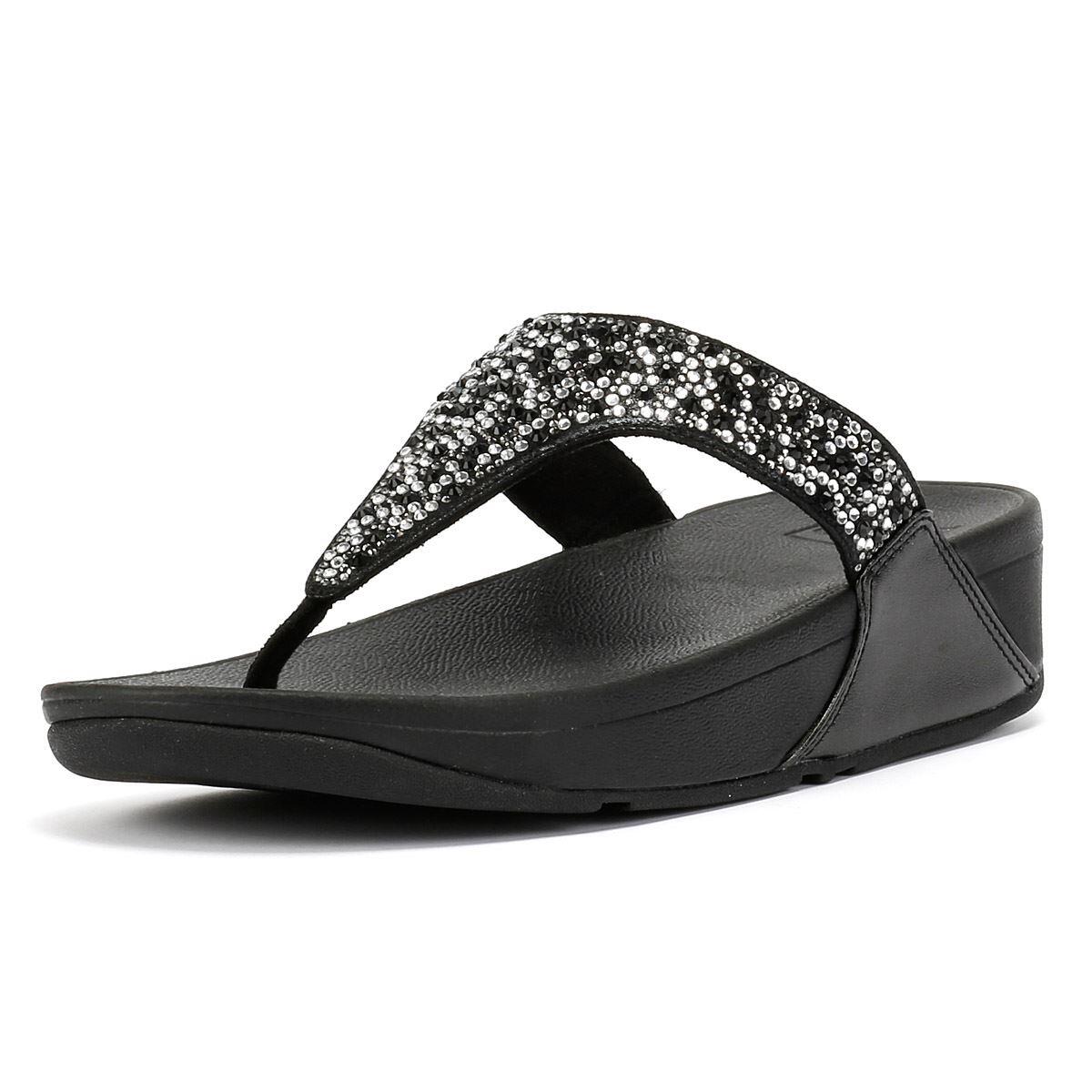 Lulu Crystal-mix Womens Poolside Slip On Toe Post Sandals 3/7