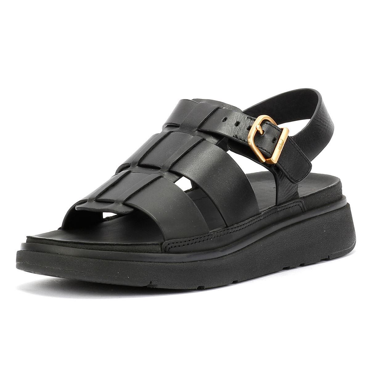 FitFlop FitFlop Gen-FF Leather Fisherman Sandals  GEHEEL ZWART 42 3/7