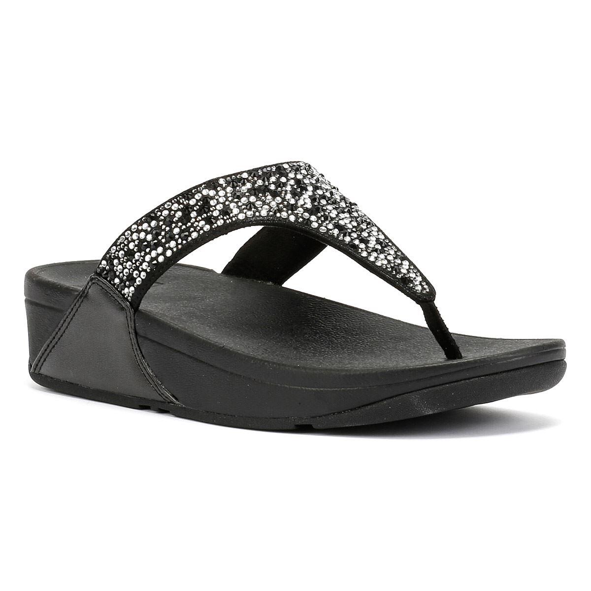 Lulu Crystal-mix Womens Poolside Slip On Toe Post Sandals 2/7