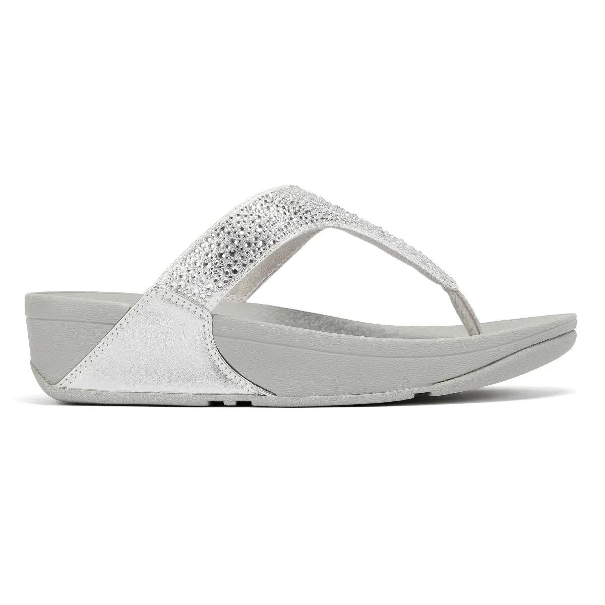 Lulu Crystal-mix Womens Poolside Slip On Toe Post Sandals 5/7