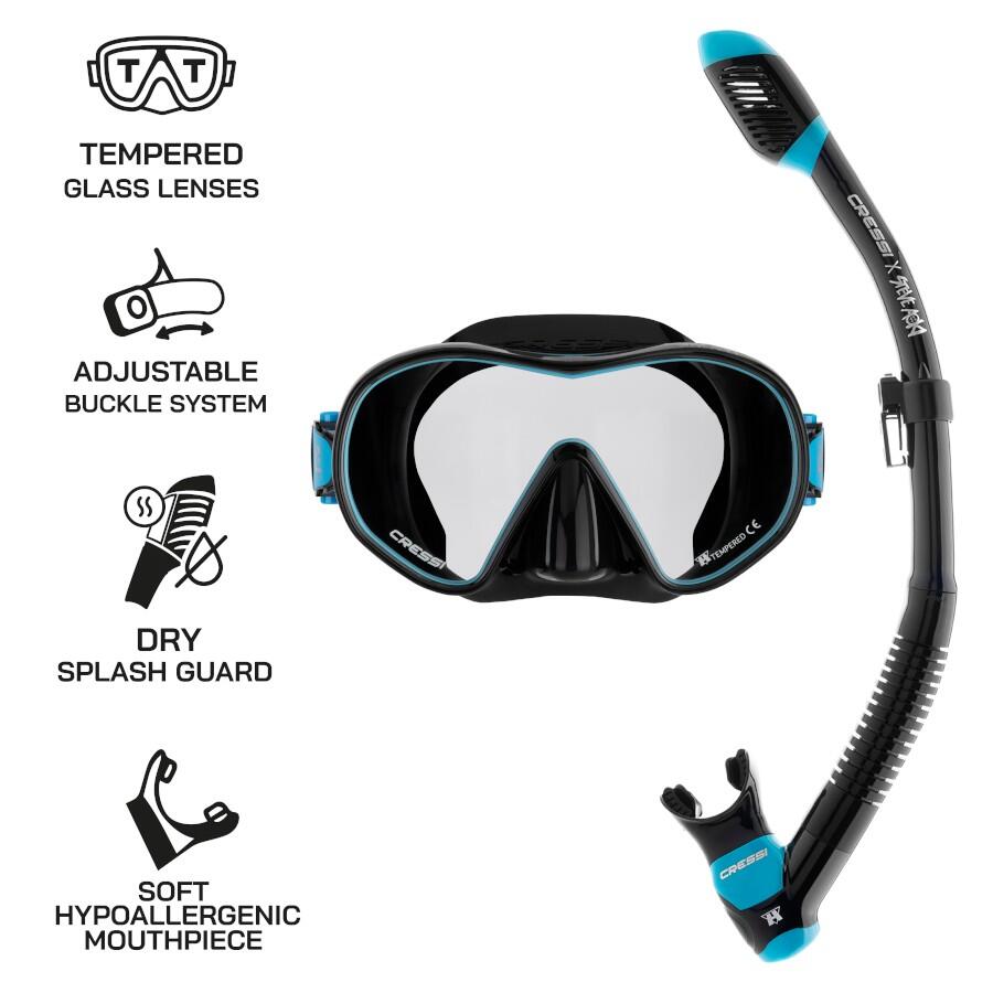 Set maska F-DUAL + šnorchl Supernova DRY Cressi 2/3