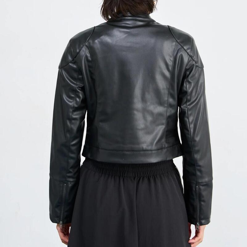 Geaca femei Puma Future.puma.archive Pleather Racer, Negru