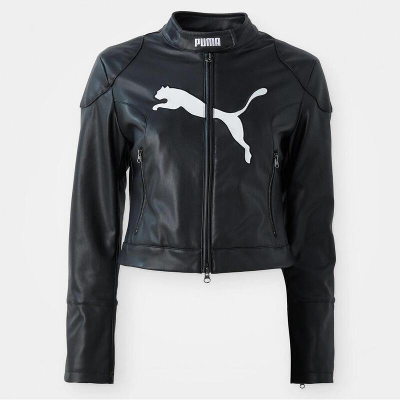 Geaca femei Puma Future.puma.archive Pleather Racer, Negru