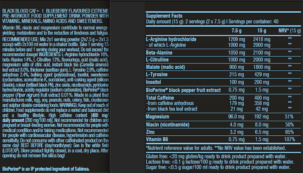 BioTechUSA Black Blood Caf+ 300 gr 3/3