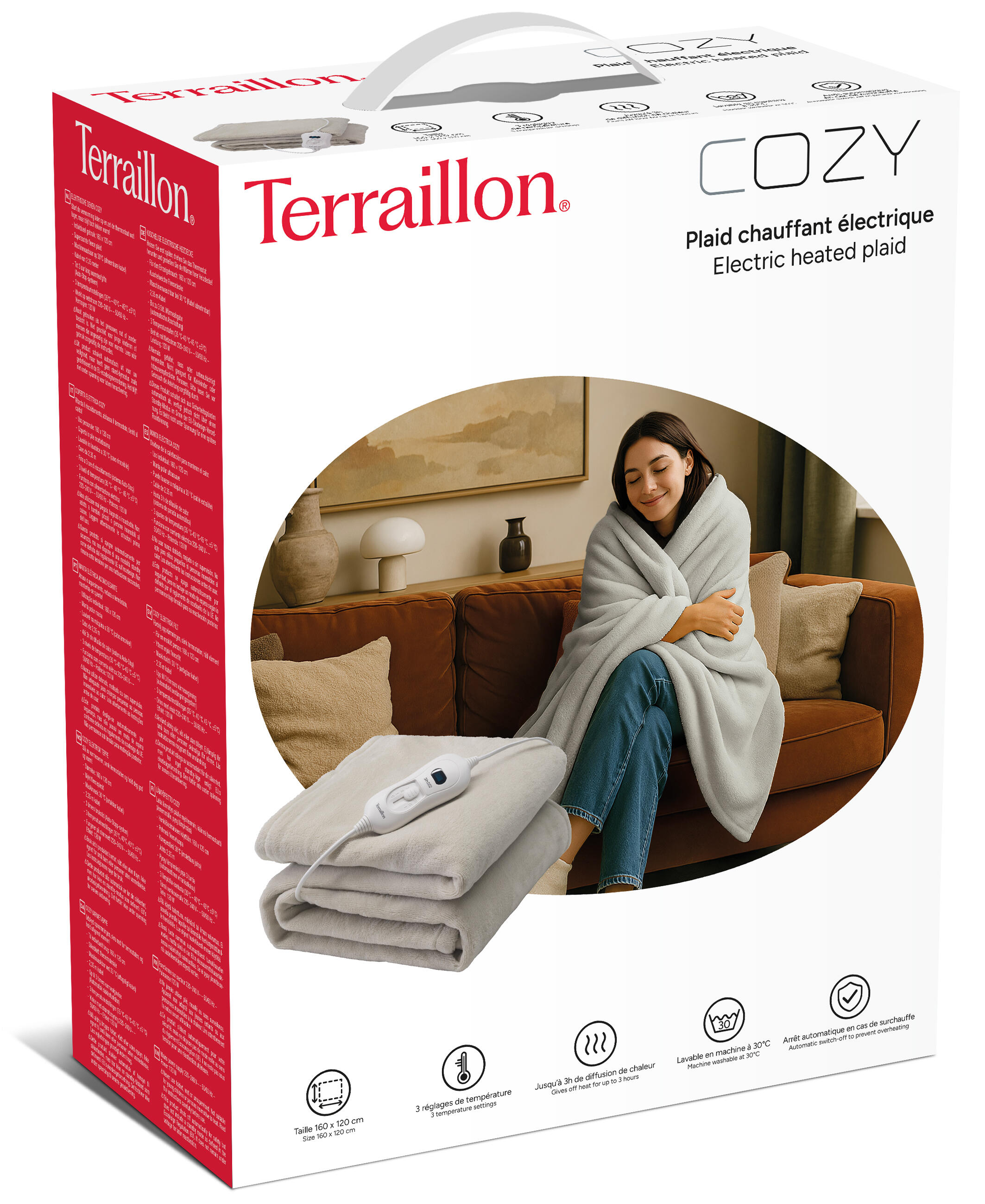 Couverture chauffante électrique COZY Souris - 160x120 - Corail Polaire 5/5