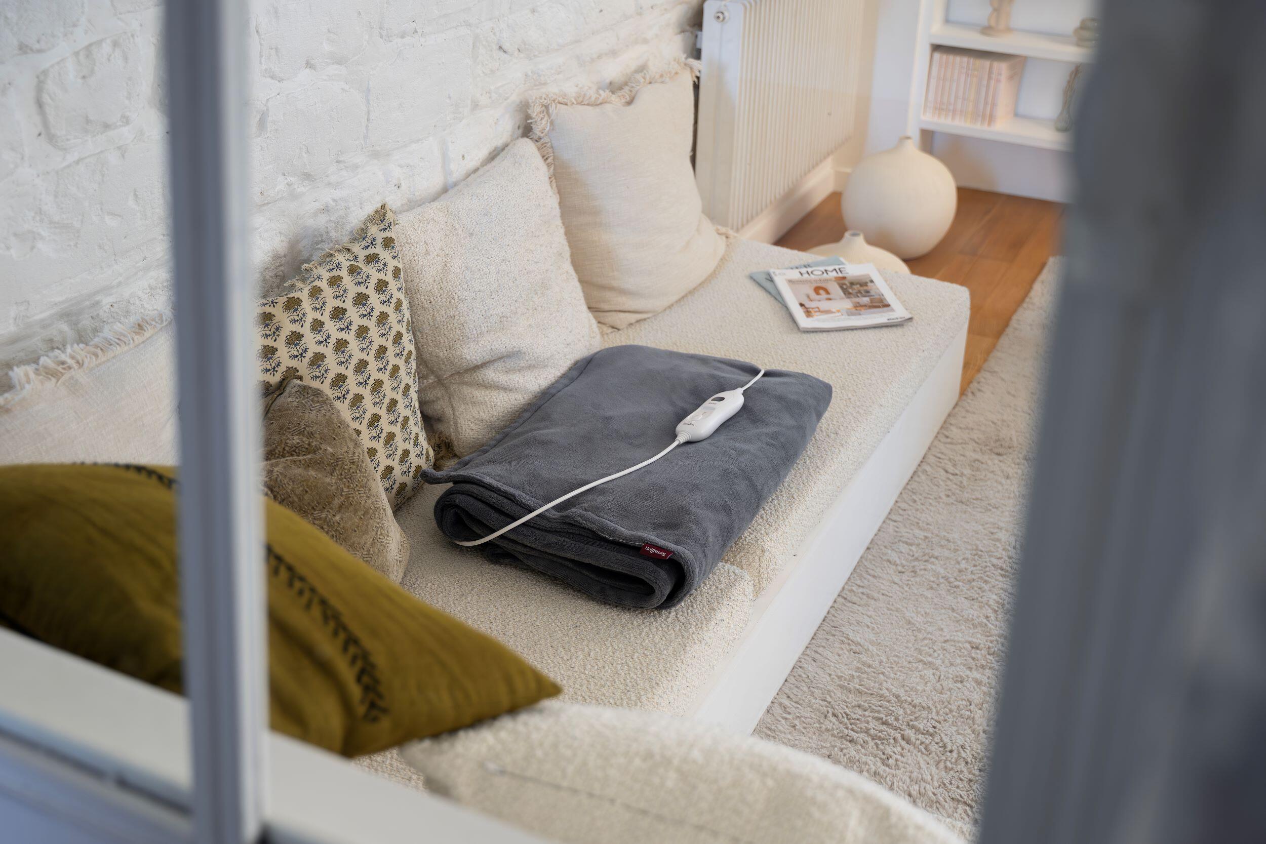 Couverture chauffante électrique COZY Anthracite- 160x120 - Corail Polaire 2/5