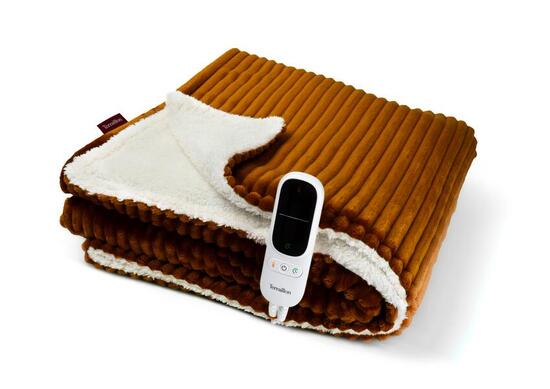 Couverture chauffante électrique KOOMY Caramel - 180x130 - Sherpa et Flanelle