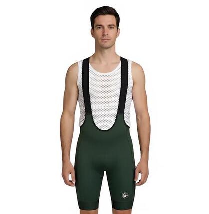 Radhose mit Trägern - Gravel, grün