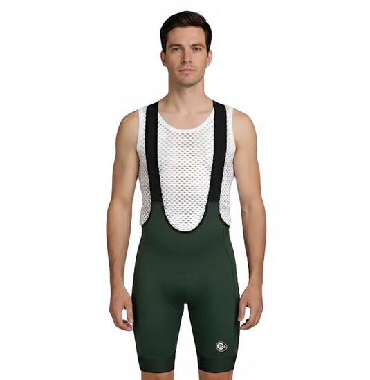 Radhose mit Trägern - Gravel, grün