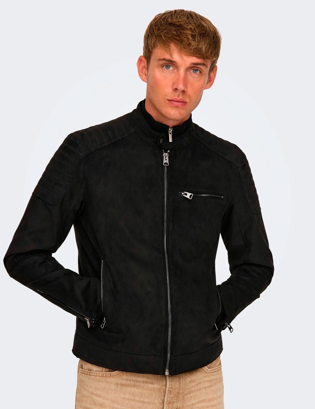 chaqueta ONSGUS FAUX SUEDE RACER JACKET OTW NOO HOMBRE 6/7