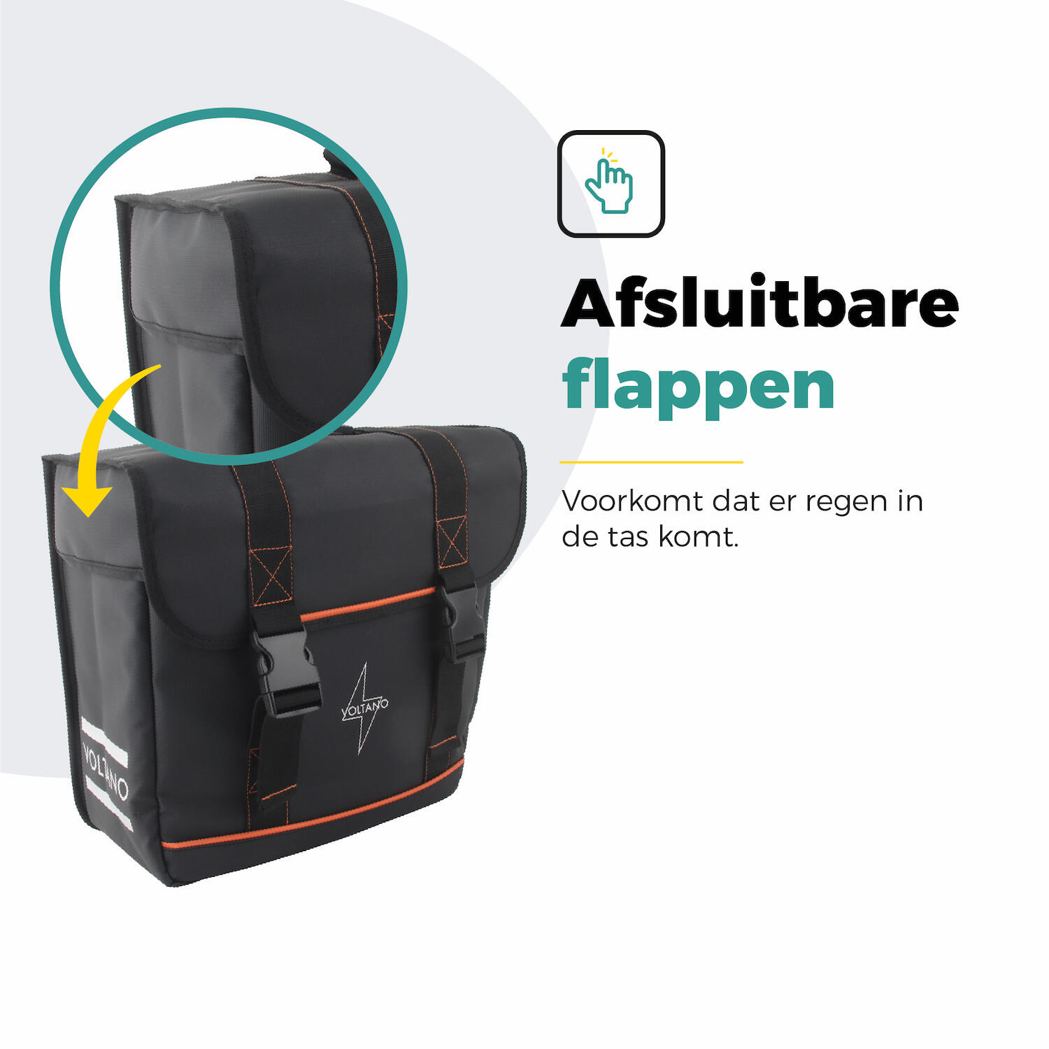 Voltano Enkele Fietstas Afgeschuind Rechts - Zwart - 22 Liter 6/7