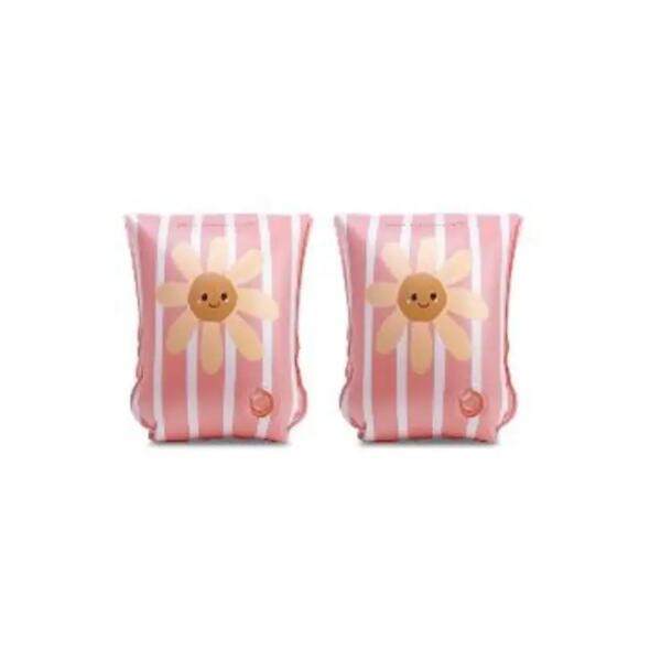 Pair of inflatable armbands with a daisy print