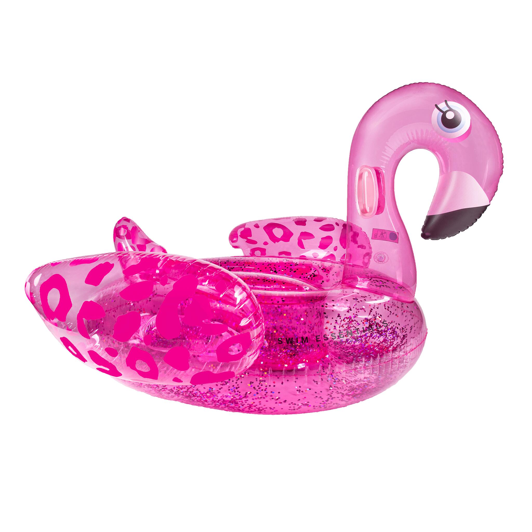 Swim Essentials Inflatable Ride On - Neon Pink Flamingo, 150 cm