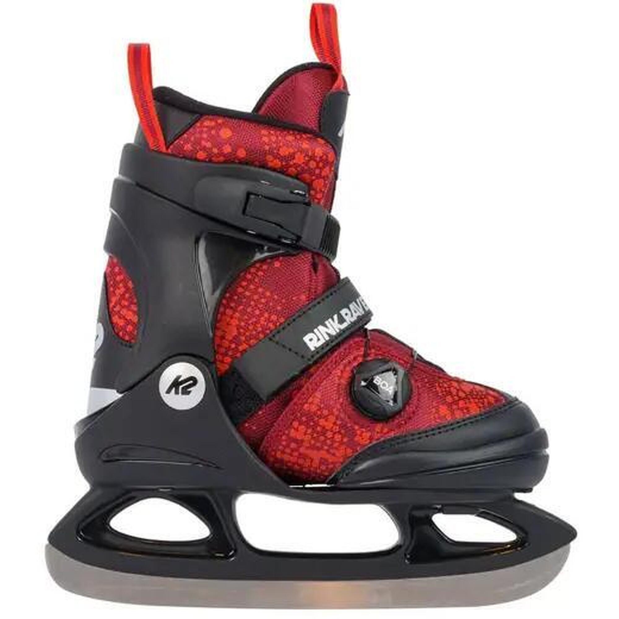 Łyżwy Dzieci K2 Rink Raven Boa Regulowane Łyżwy dla Dzieci - Czerwony - 35-40