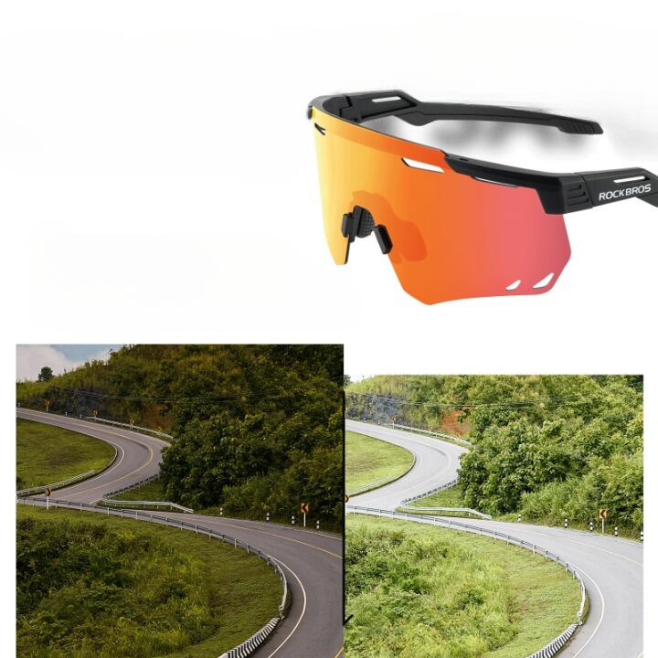 Lunettes de Vélo Polarisées Ultra-légère Cadre à Mémoire de Forme Noir 2/6