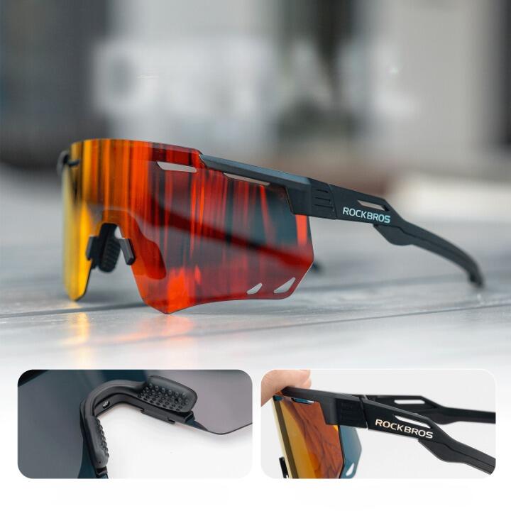 Lunettes de Vélo Polarisées Ultra-légère Cadre à Mémoire de Forme Noir 4/6