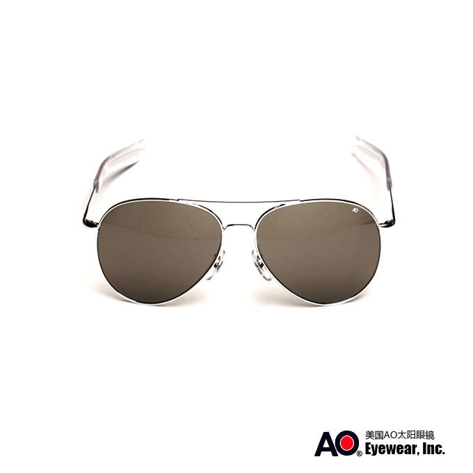 Polarized Pilot Sunglasses GN58 Silver Dark brown mirror