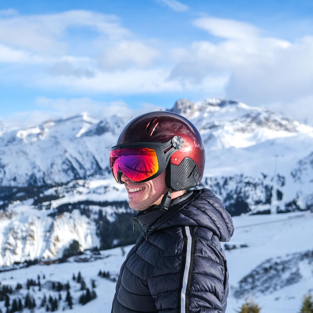 CASQUE FRANCAIS MAJOR INFINITE ROUGE PROFOND NACRE 3/3