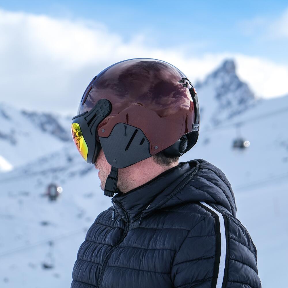 CASQUE MAJOR CARBONE INFINITE ROUGE PROFOND NACRE 3/5